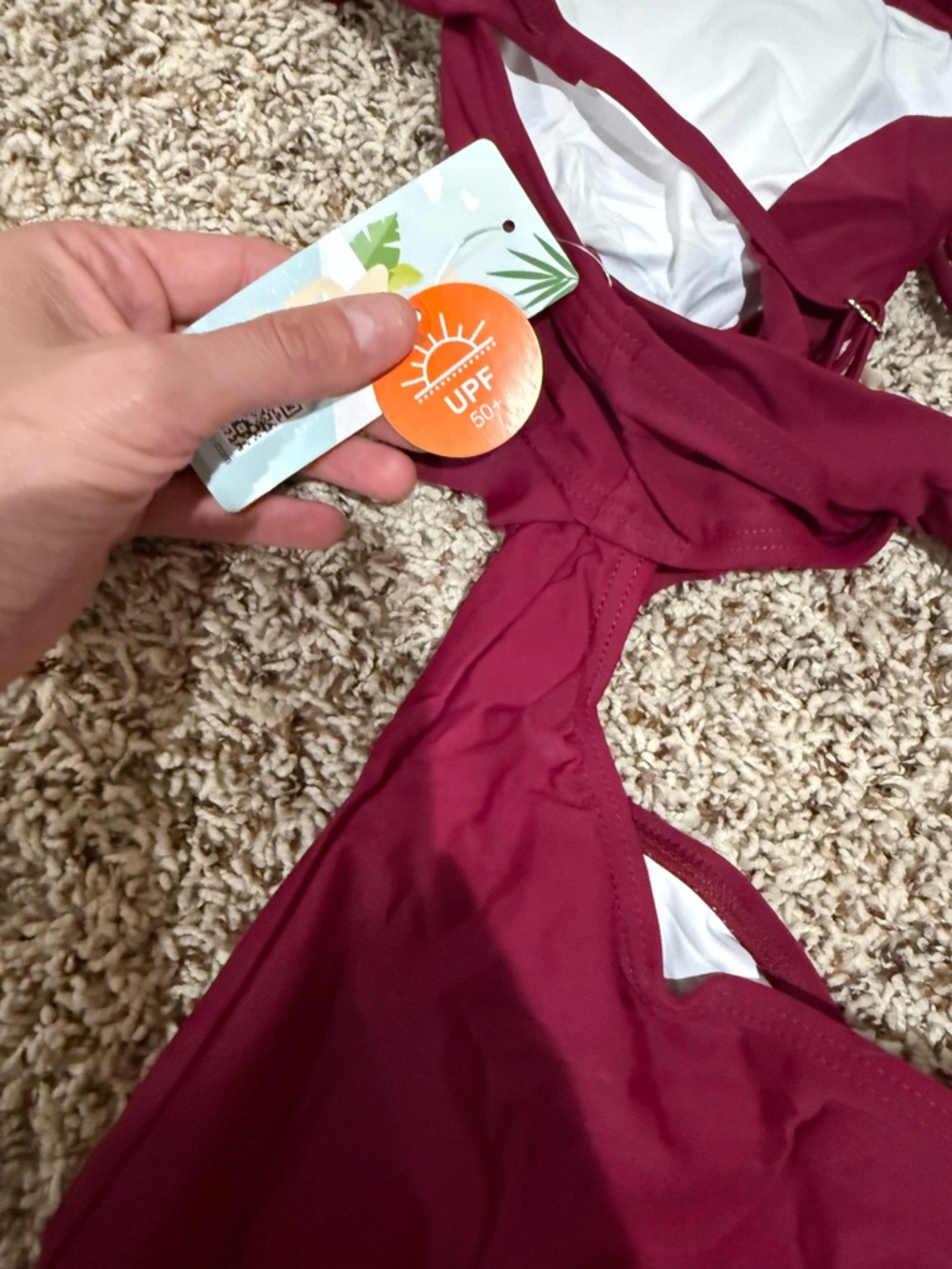 Nwt Magenta One-Piece Ruffle Tie-Front Swimsuit - Picture 5 of 7